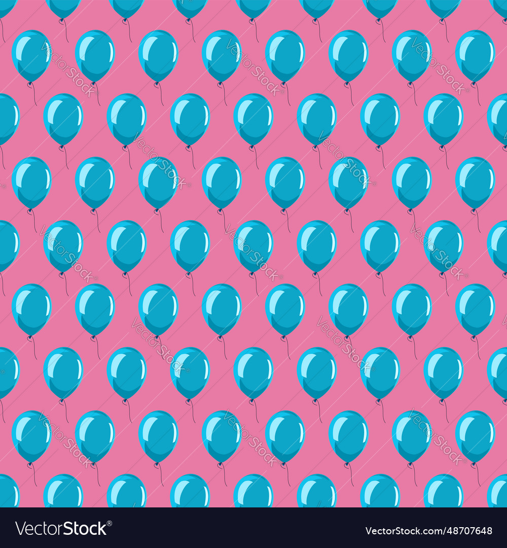 Seamless pattern with balloons border template vector image Seamless pattern with balloons border template