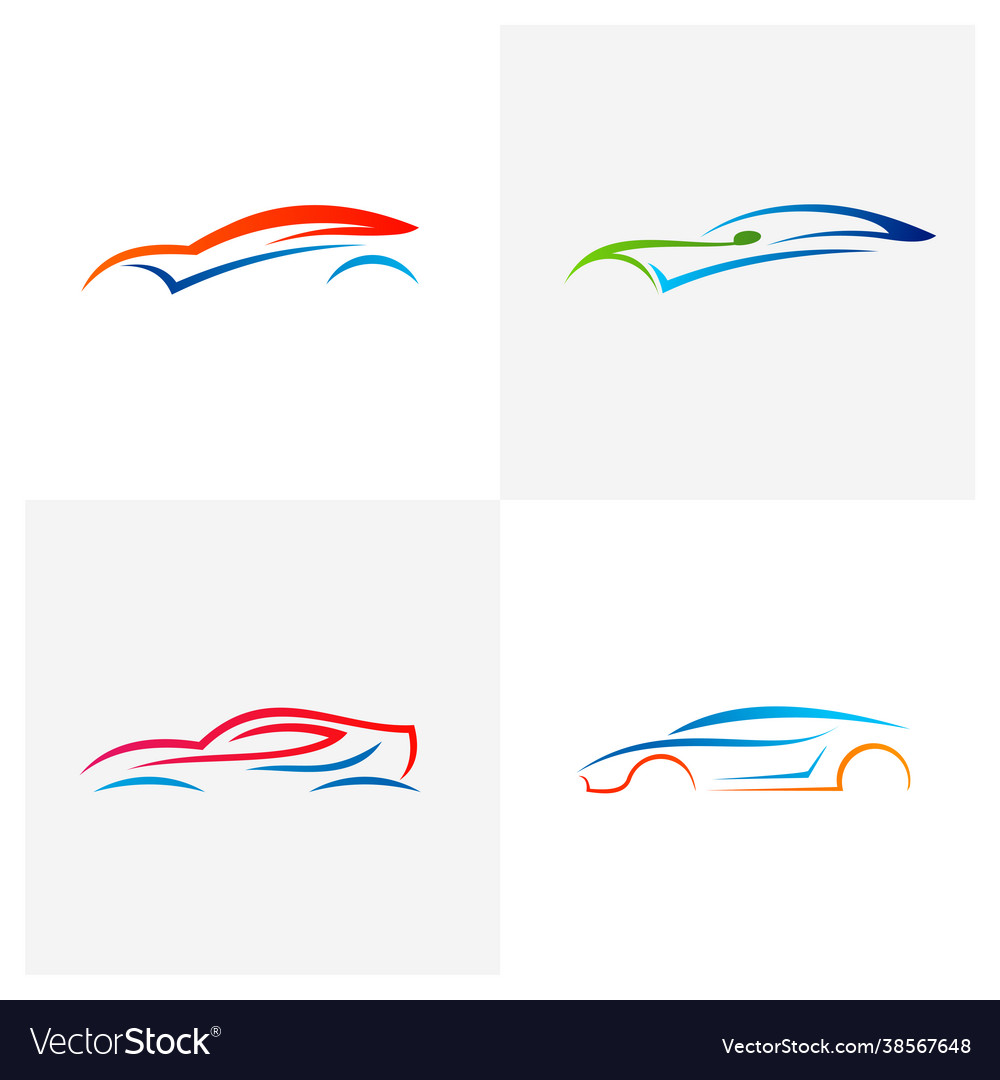 Set car logo template creative design