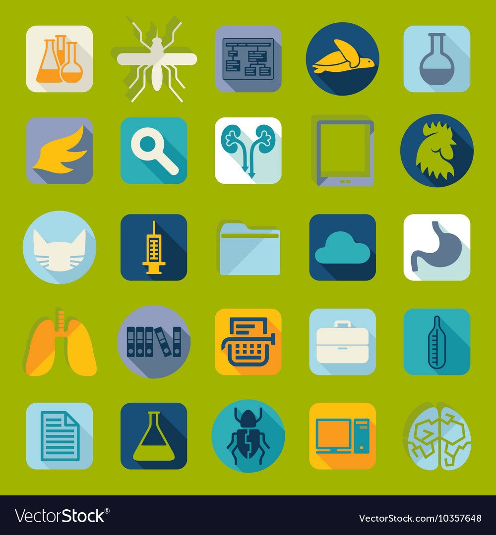 Set of veterinary flat icons