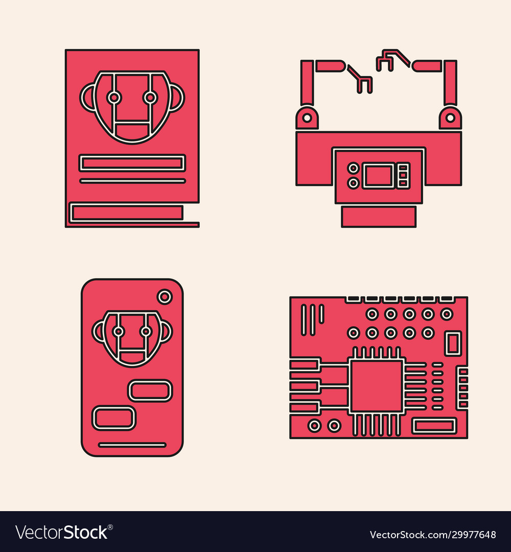 Set printed circuit board pcb user manual vector image Set printed circuit board pcb user manual
