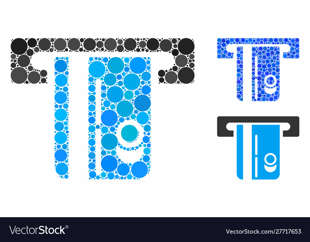 Atm terminal composition icon round dots