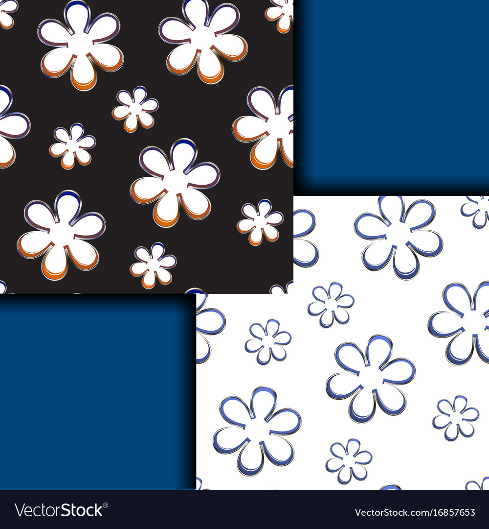 Black and white patterns with simple colors