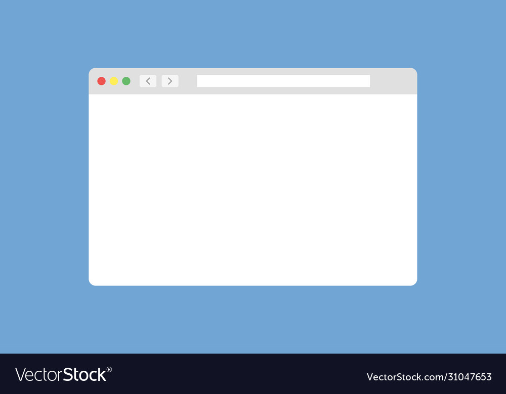 Browser window mock up in trendy flat style vector image Browser window mock up in trendy flat style