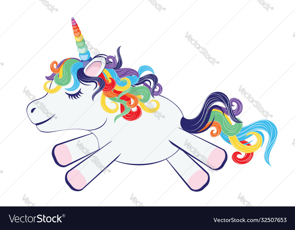 Cartoon little unicorn Royalty Free Vector Image