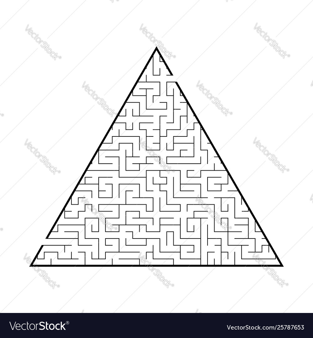Complicated large triangular labyrinth game vector image Complicated large triangular labyrinth game