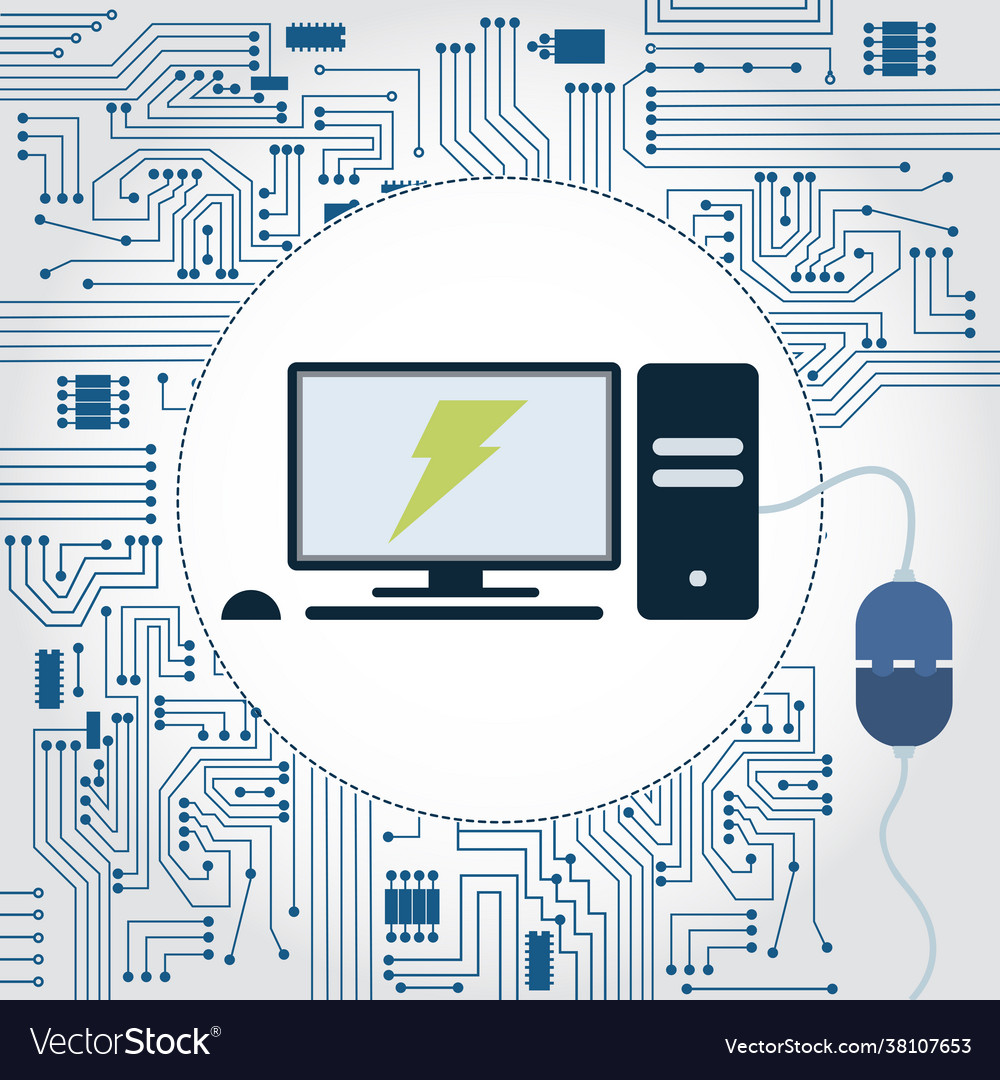 Computer socket and electronics circuit Vector Image Computer socket and electronics circuit