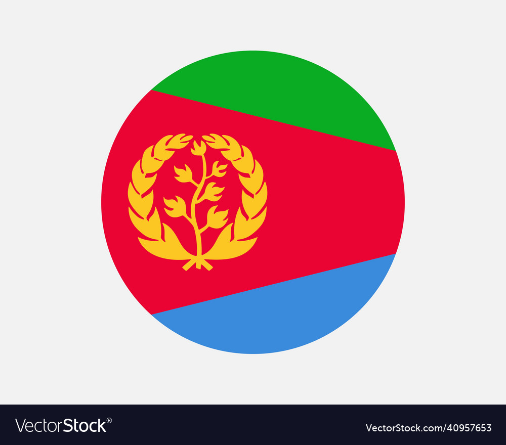 Eritrea eritrean runden Kreis Land Flagge Banner vector image Eritrea eritrean runden Kreis Land Flagge Banner