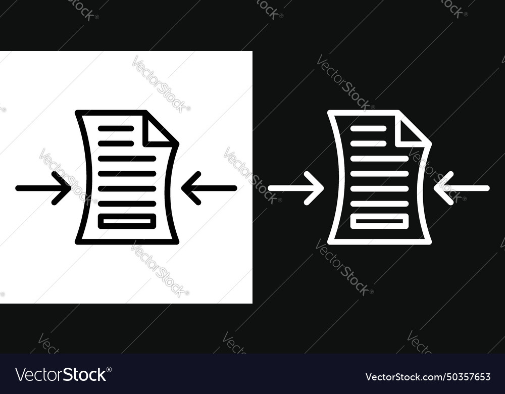 File compressor icon set reduce data and size