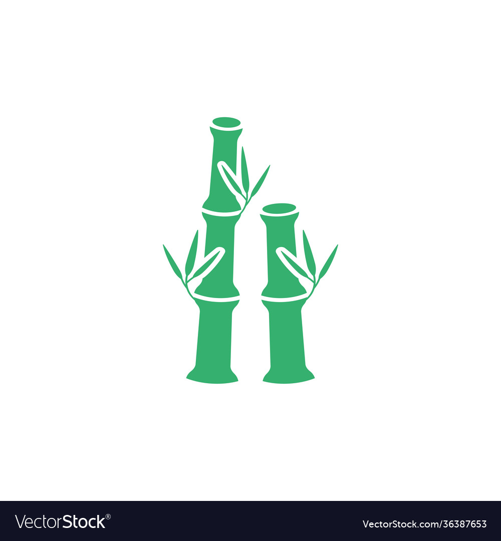 Green bamboo icon design template isolated