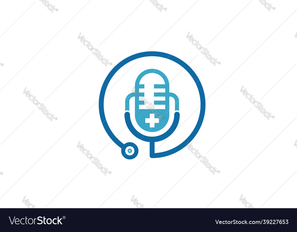 Medical podcast logo design stethoscope