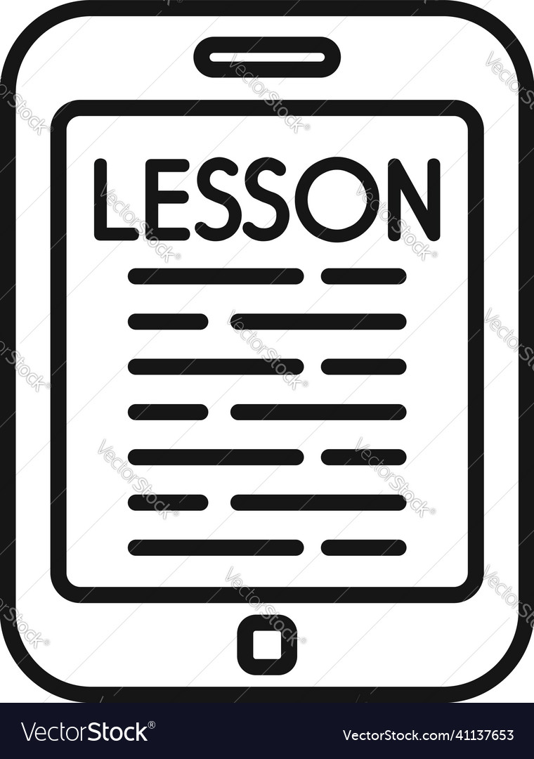 Online lesson icon outline digital school Vector Image