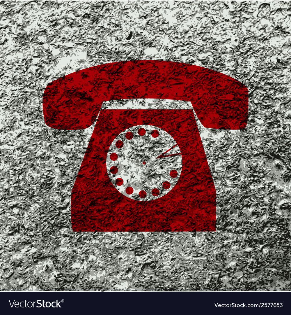Retro telephone flat modern web button and space
