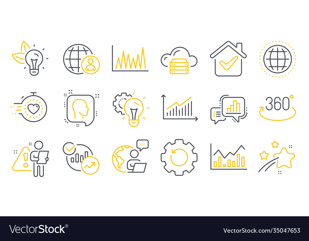 Set science icons such as graph line Vector Image Set science icons such as graph line