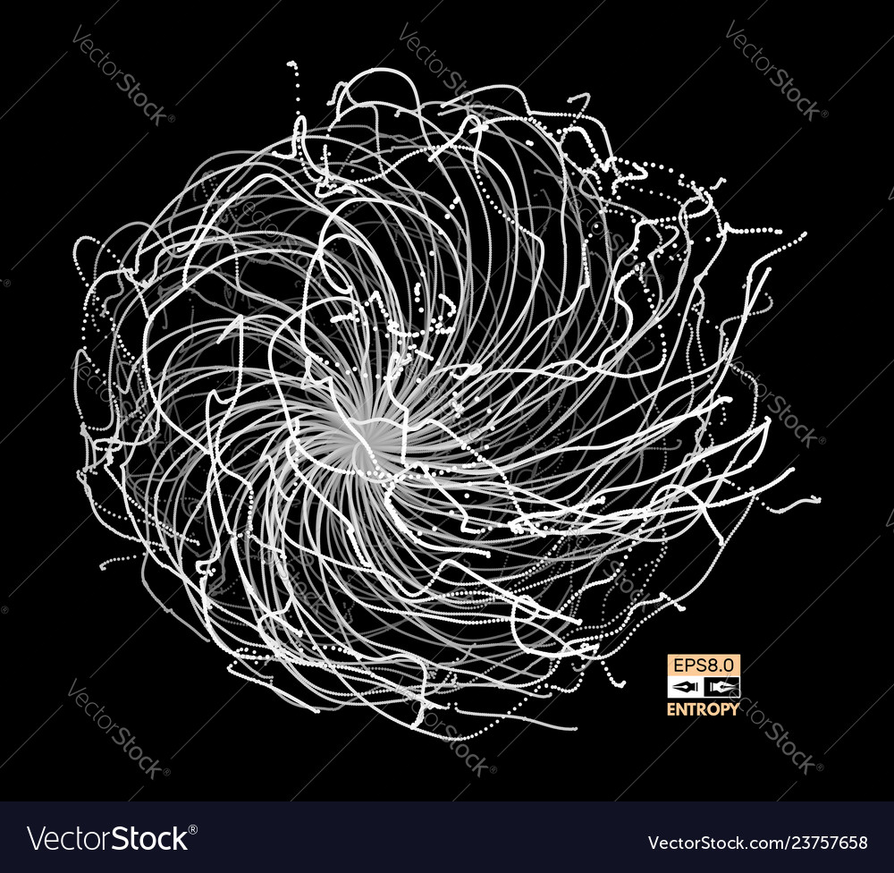 Array with dynamic particles 3d technology style vector image Array with dynamic particles 3d technology style