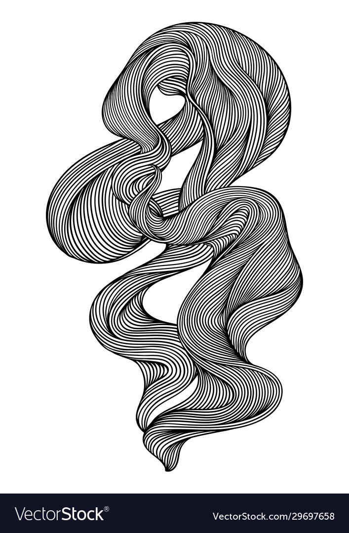 Background with wave line curls monochrome vector image Background with wave line curls monochrome