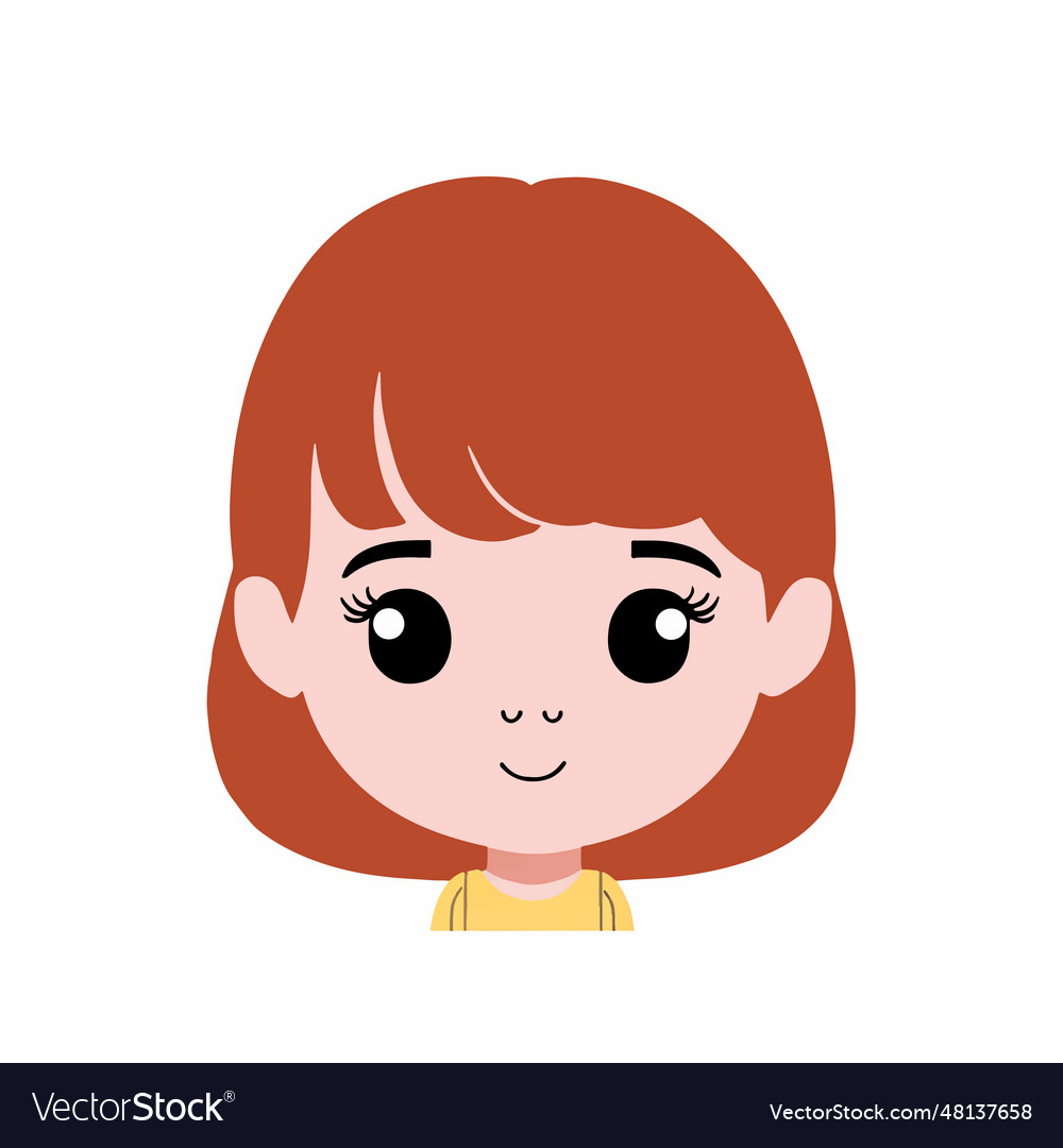 Beautiful cute girl face on white background Vector Image