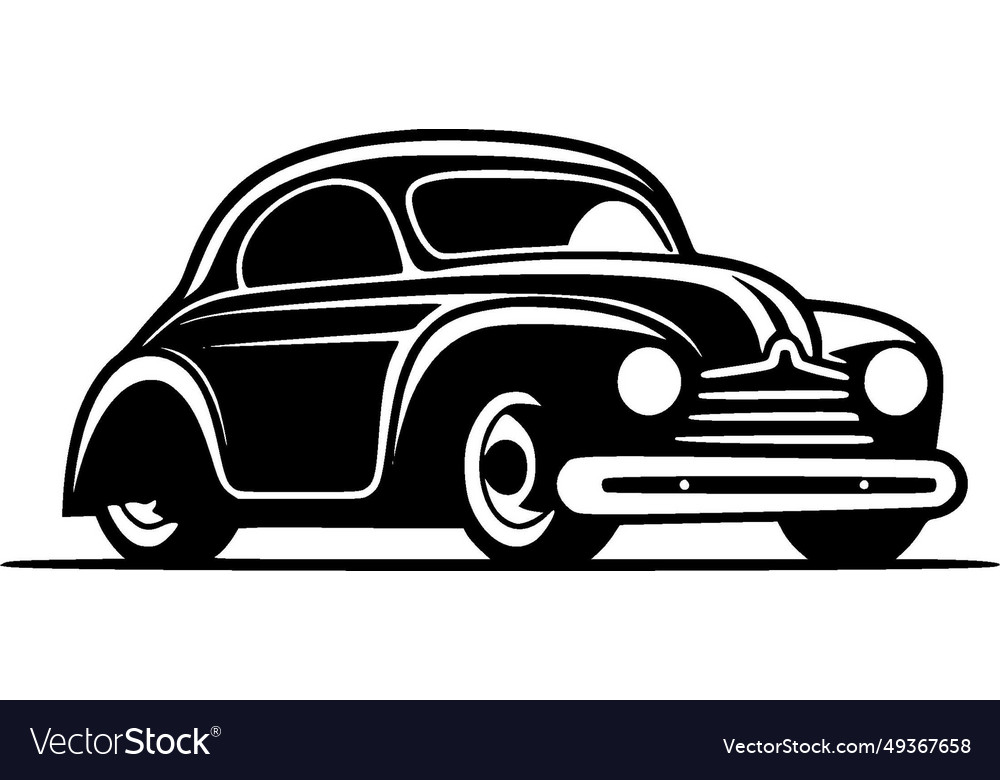 Car - black and white isolated icon