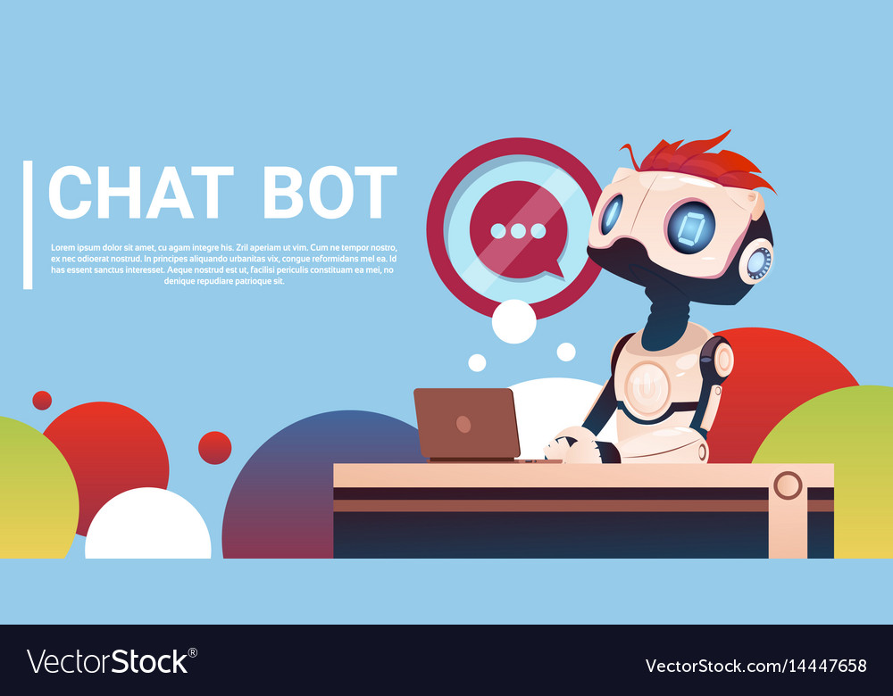 Chat bot mit Laptop Computer Roboter virtuelle