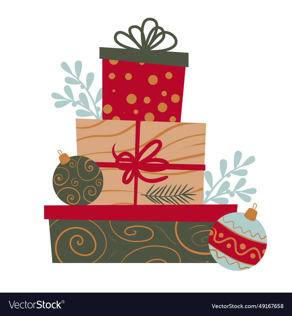 Christmas gift boxes Royalty Free Vector Image