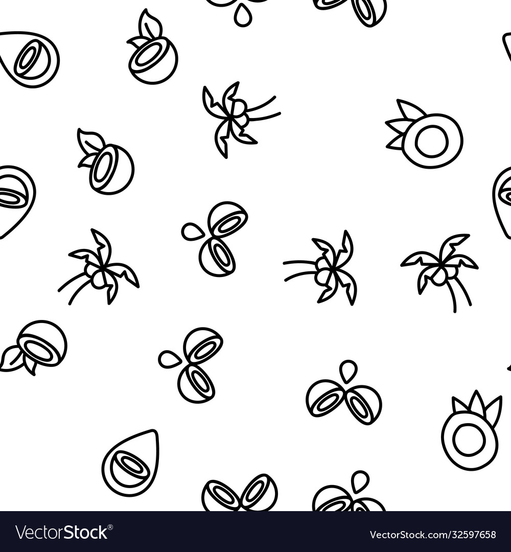 Coconut food seamless pattern