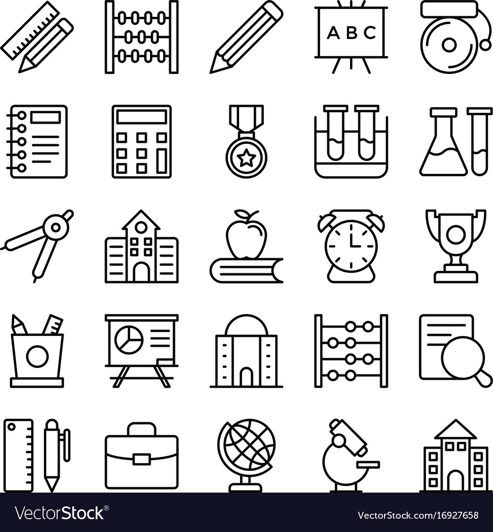 Education Line Icons - Learning