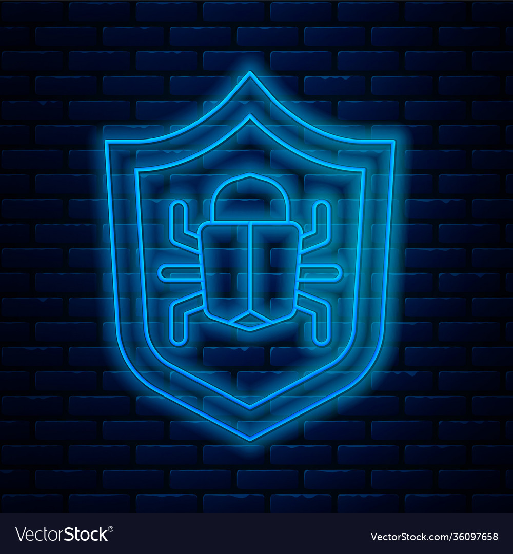 Glowing neon line system bug concept icon isolated vector image Glowing neon line system bug concept icon isolated