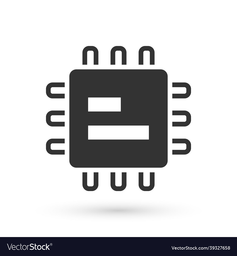 Grauer Computerprozessor mit Mikroschaltungen cpu vector image Grauer Computerprozessor mit Mikroschaltungen cpu