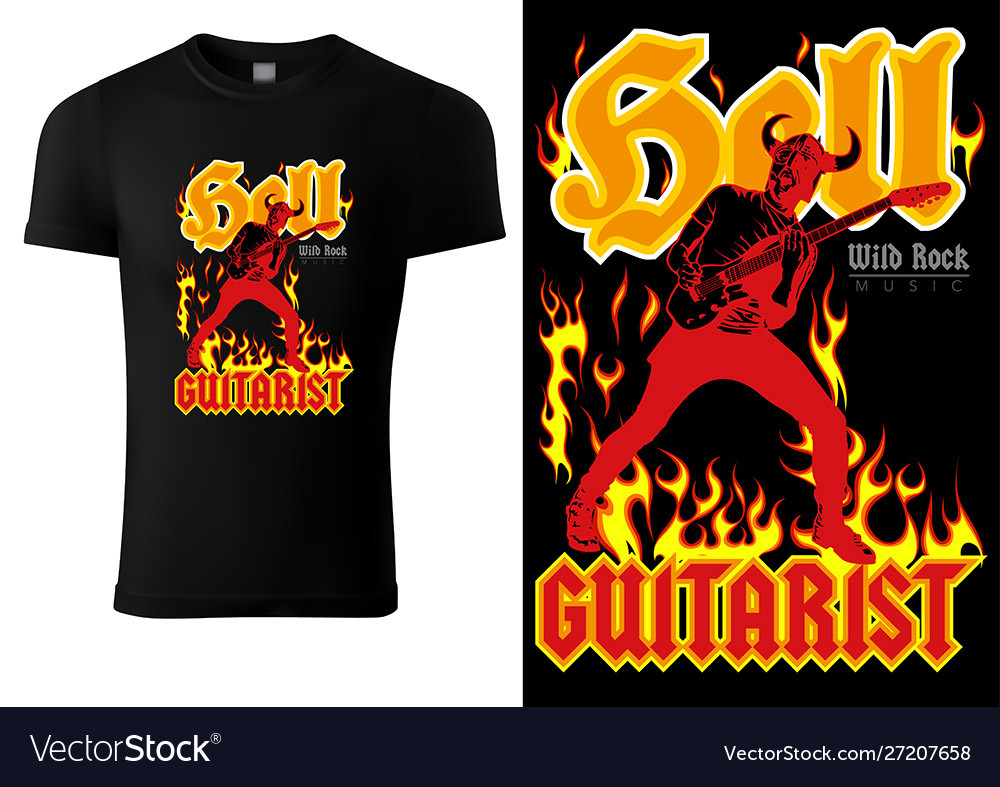 Hard Rock Gitarre Flames T-Shirt