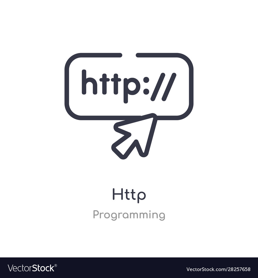 Http Umriss Icon isolierte Linie von der Programmierung vector image Http Umriss Icon isolierte Linie von der Programmierung