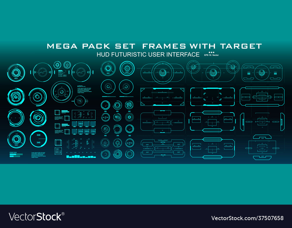 Hud futuristic green user interface dashboard vector image Hud futuristic green user interface dashboard