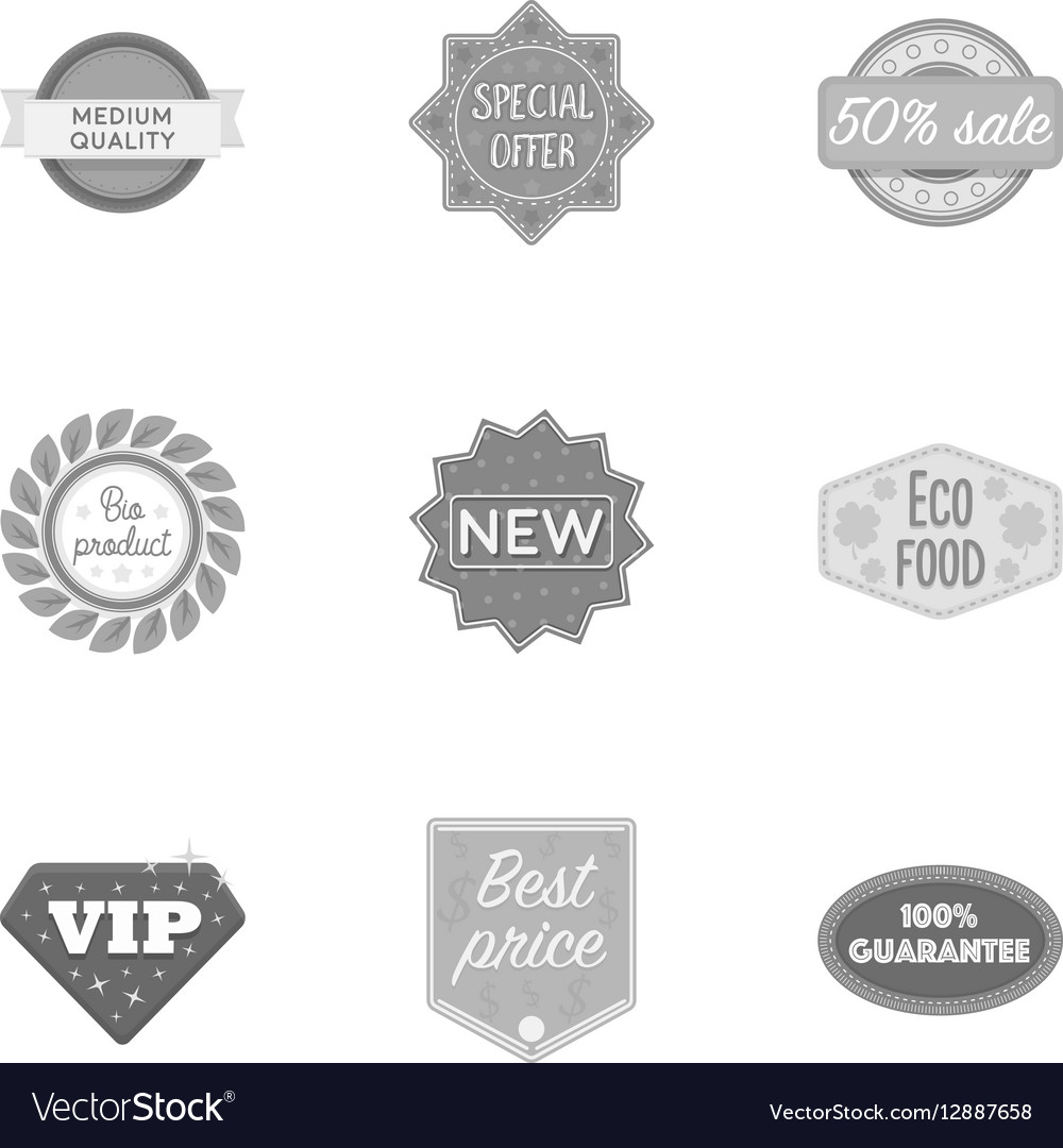 Label set icons in monochrome style big