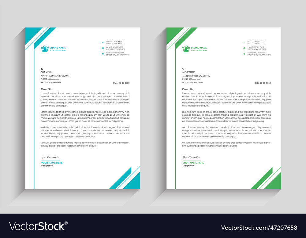 Letterhead design template Royalty Free Vector Image