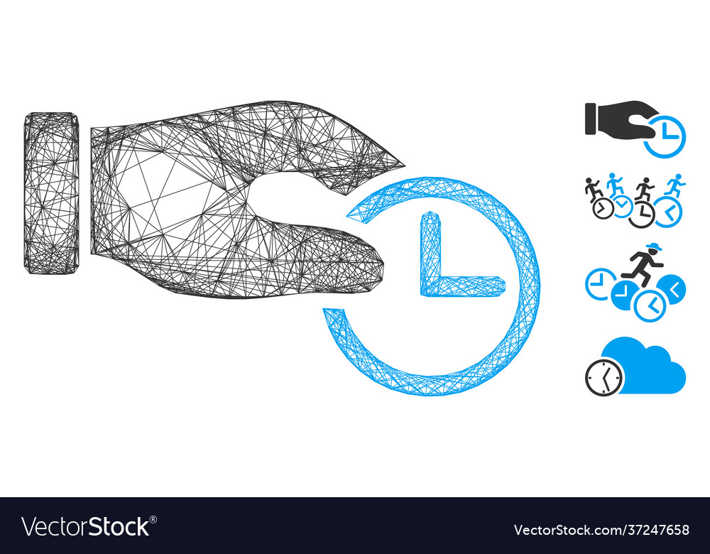 Linear clock properties mesh vector image Linear clock properties mesh