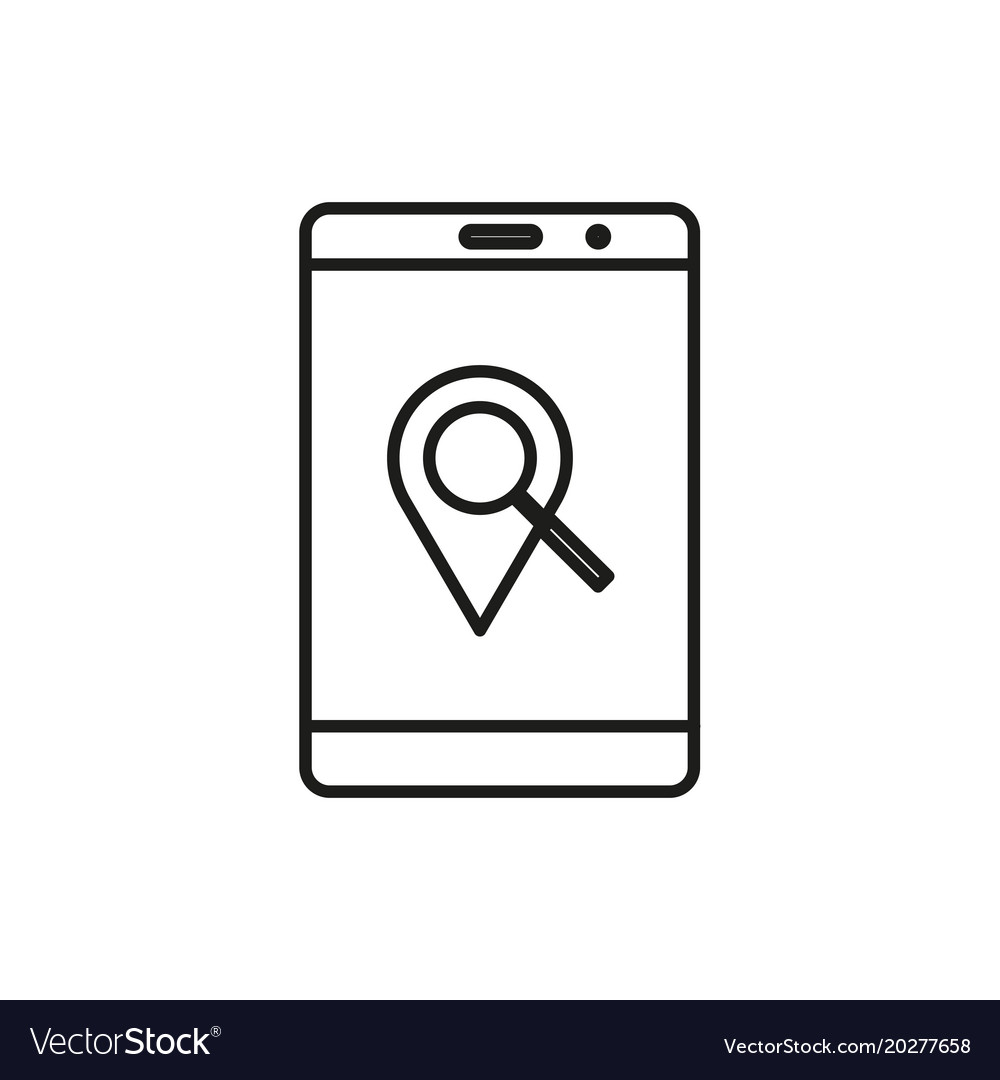 Location pin mobile device adventure thin line