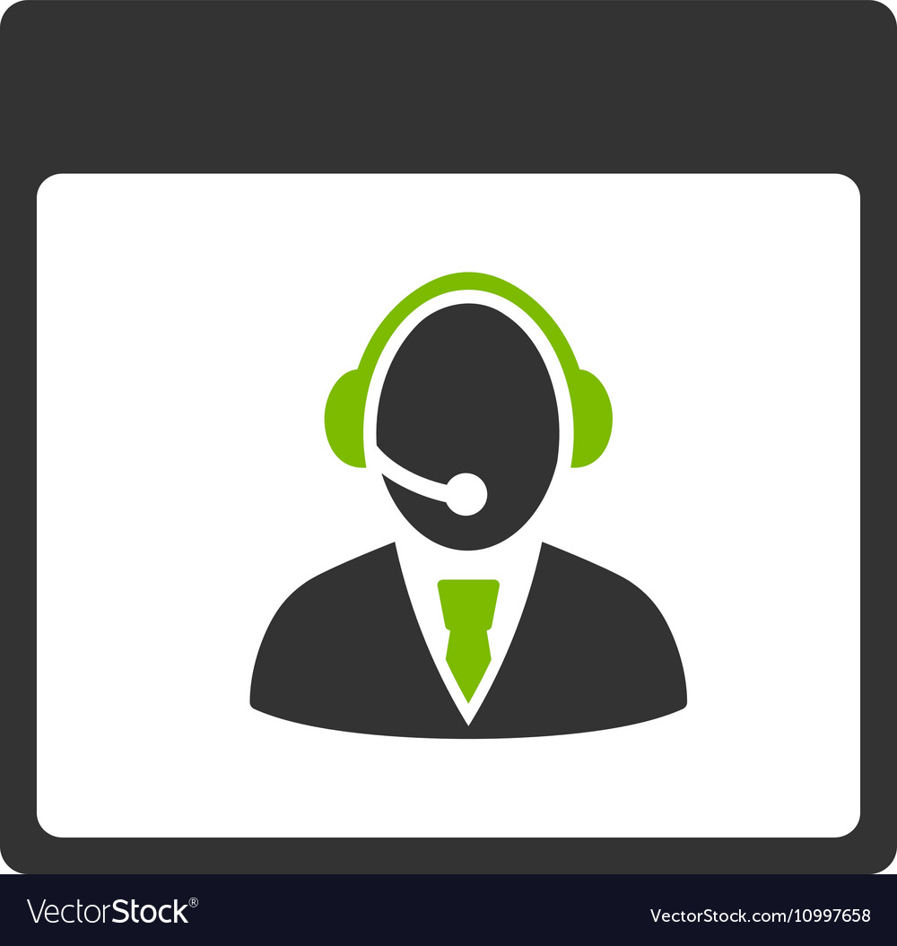 Reception operator calendar page flat icon