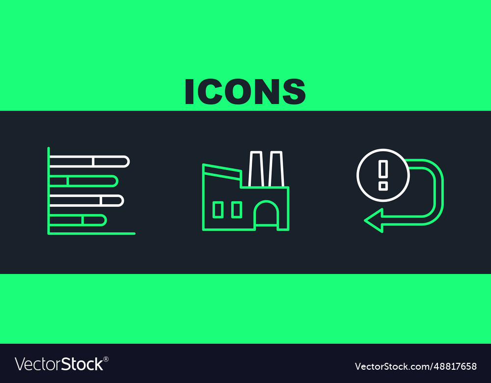 Set line arrow pie chart infographic and factory