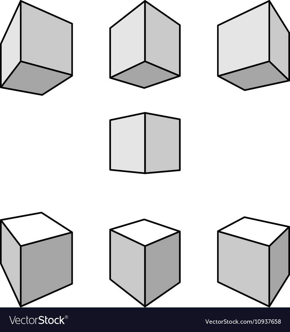 Seven Cubes in Linear Perspective