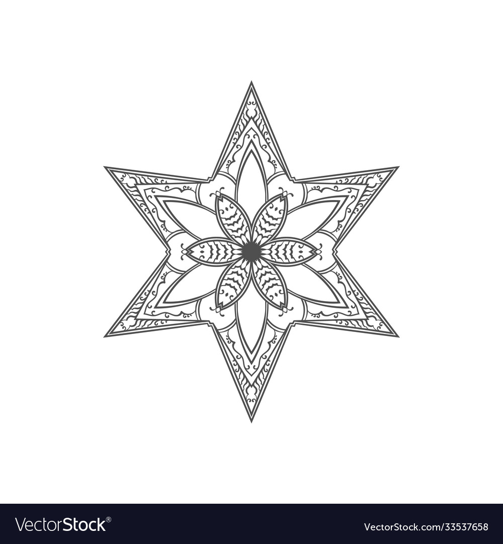 Six pointed star entangle isolated design