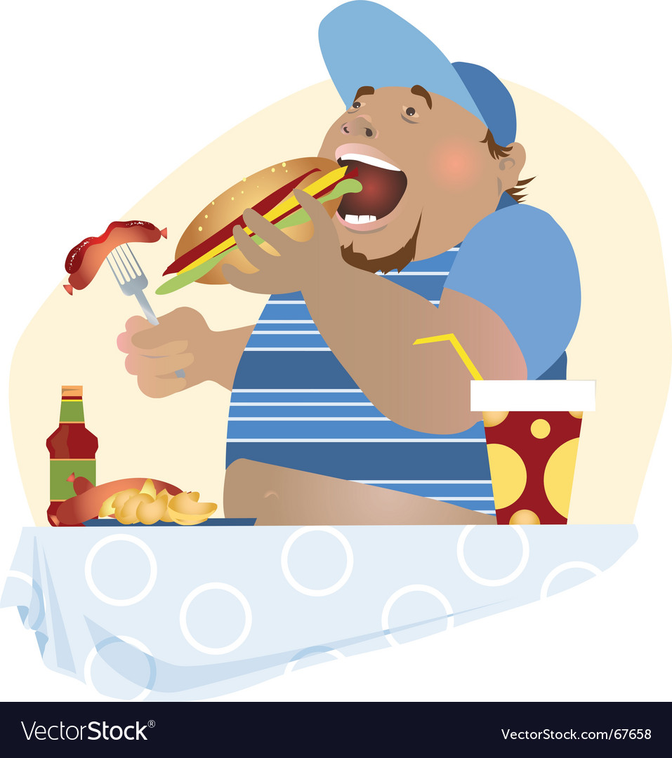 Snack man Royalty Free Vector Image - VectorStock