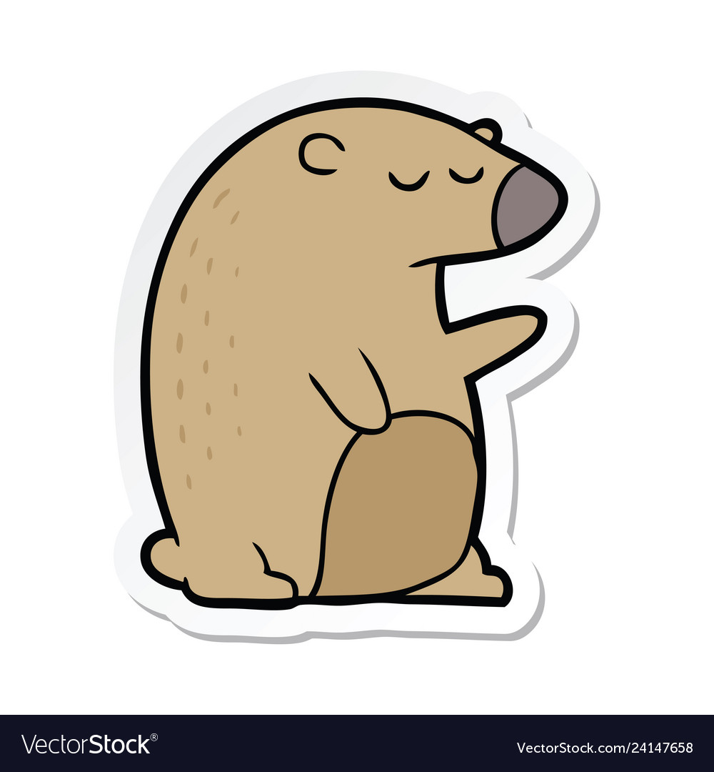 Sticker of a cartoon bear