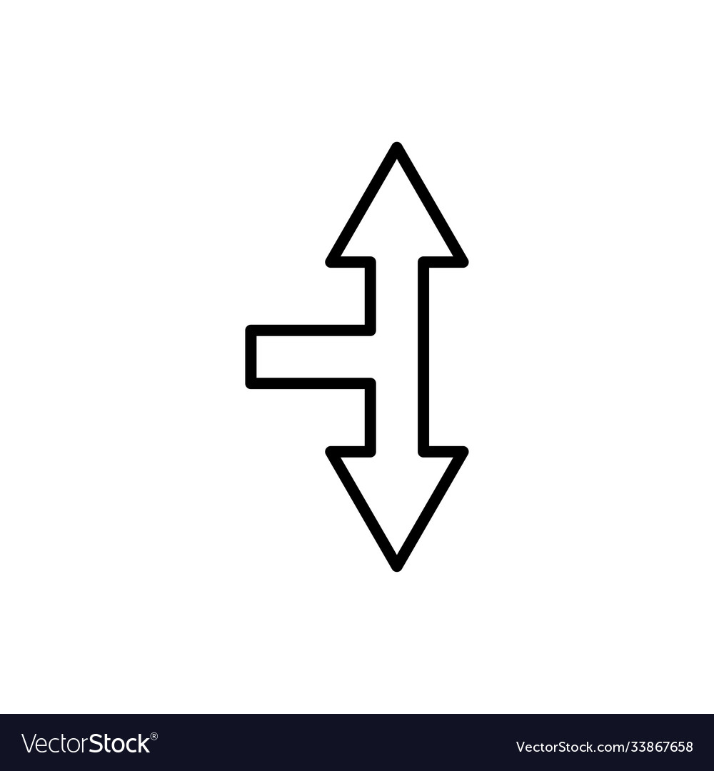 T-junction arrow line icon design template vector image T-junction arrow line icon design template