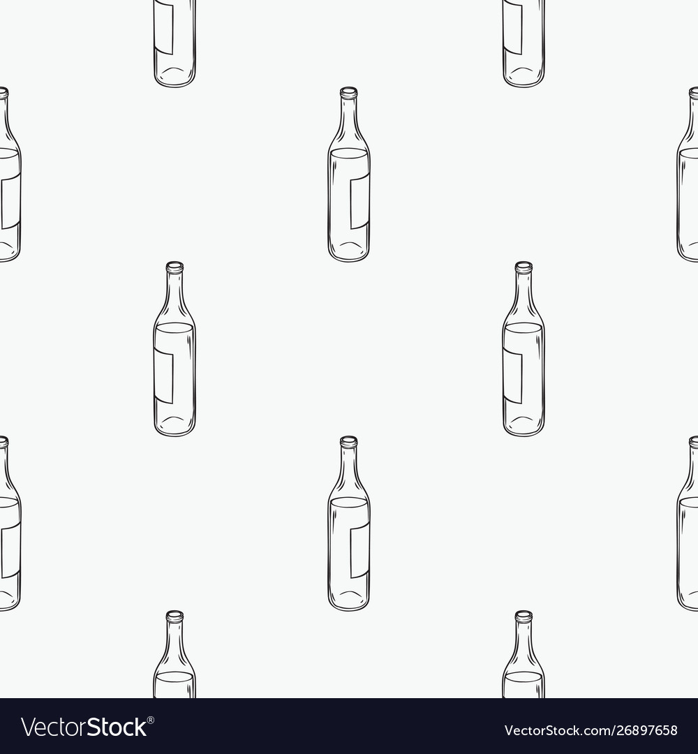 Wine bottles seamless pattern