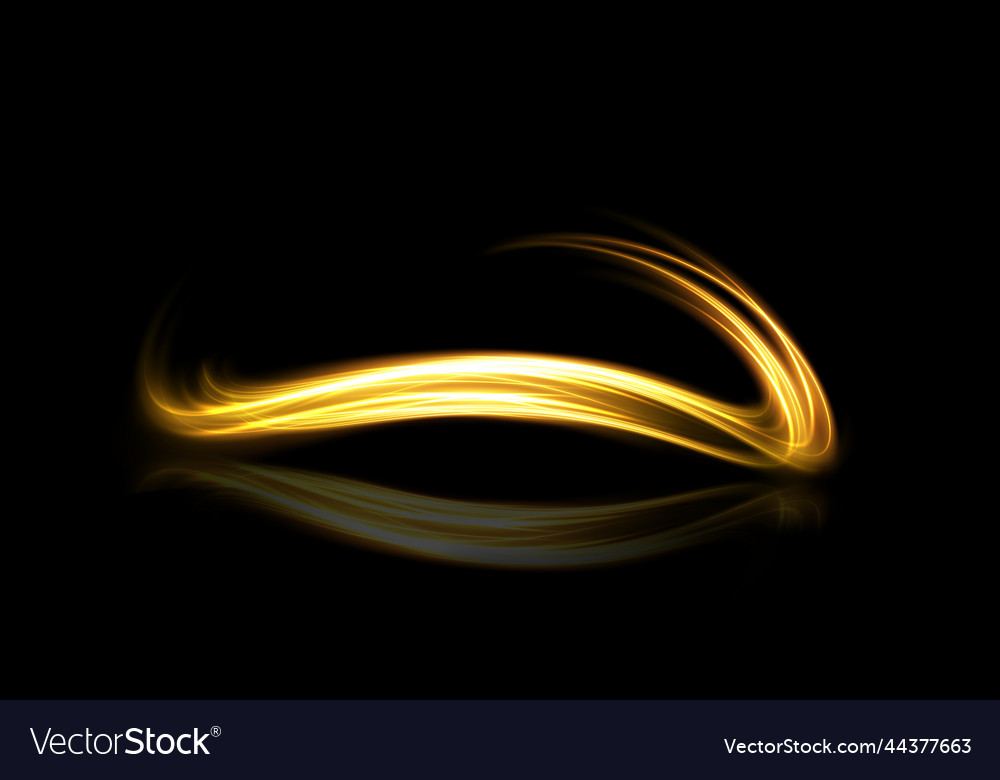 Abstract light lines of motion and speed in golden
