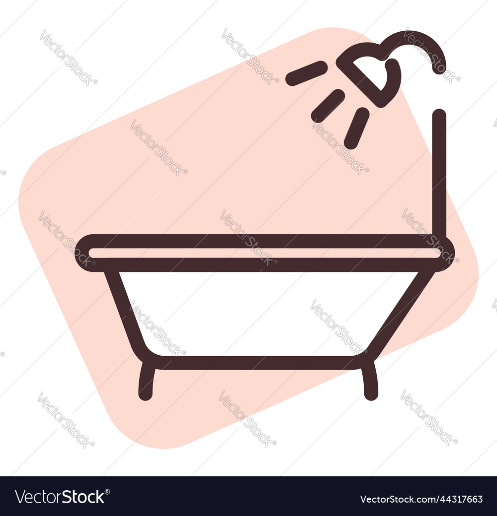 Bath tub with shower on a white background