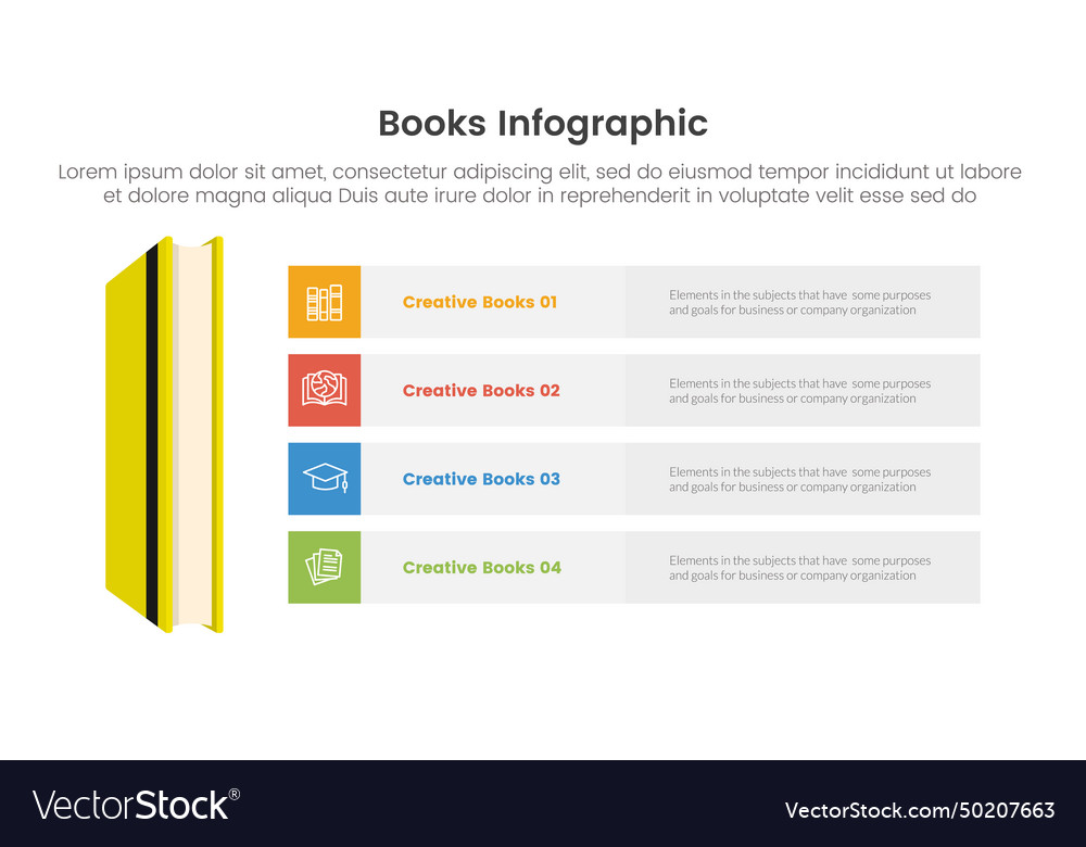 Books education collection for infographic vector image Books education collection for infographic