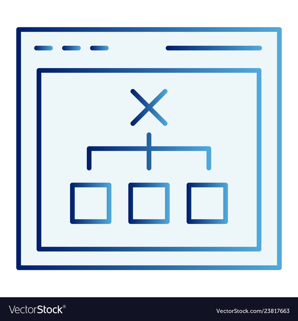 Browser with choice flat icon computer decision vector image Browser with choice flat icon computer decision