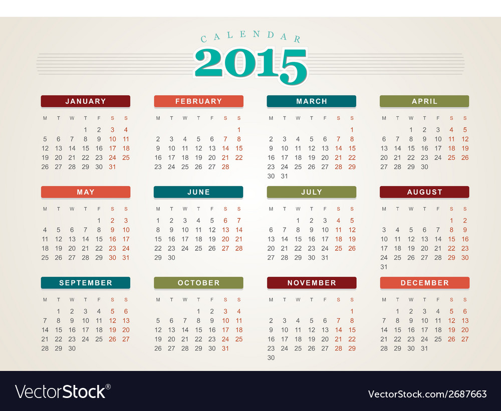 Kalender 2015 Designvorlage