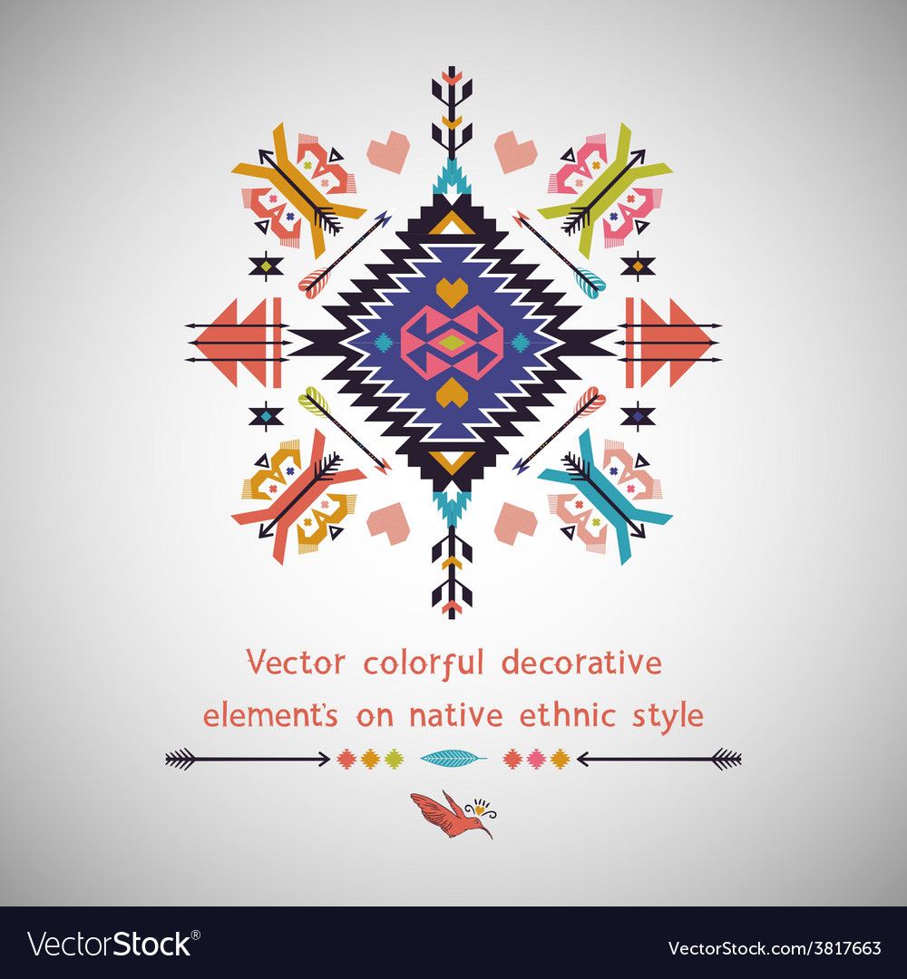 Colorful decorative element on native