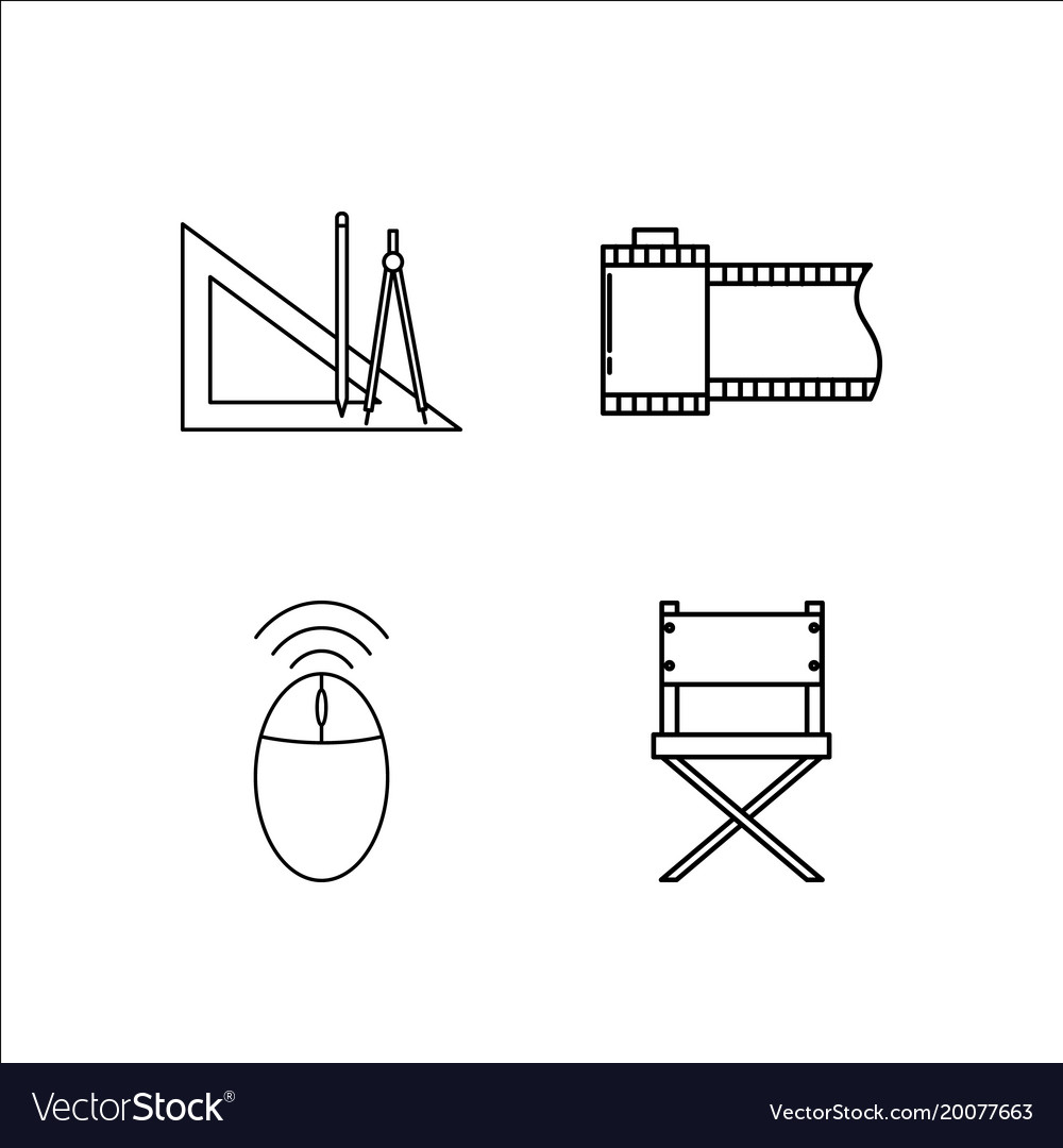 Design and studio simple linear icon setsimple