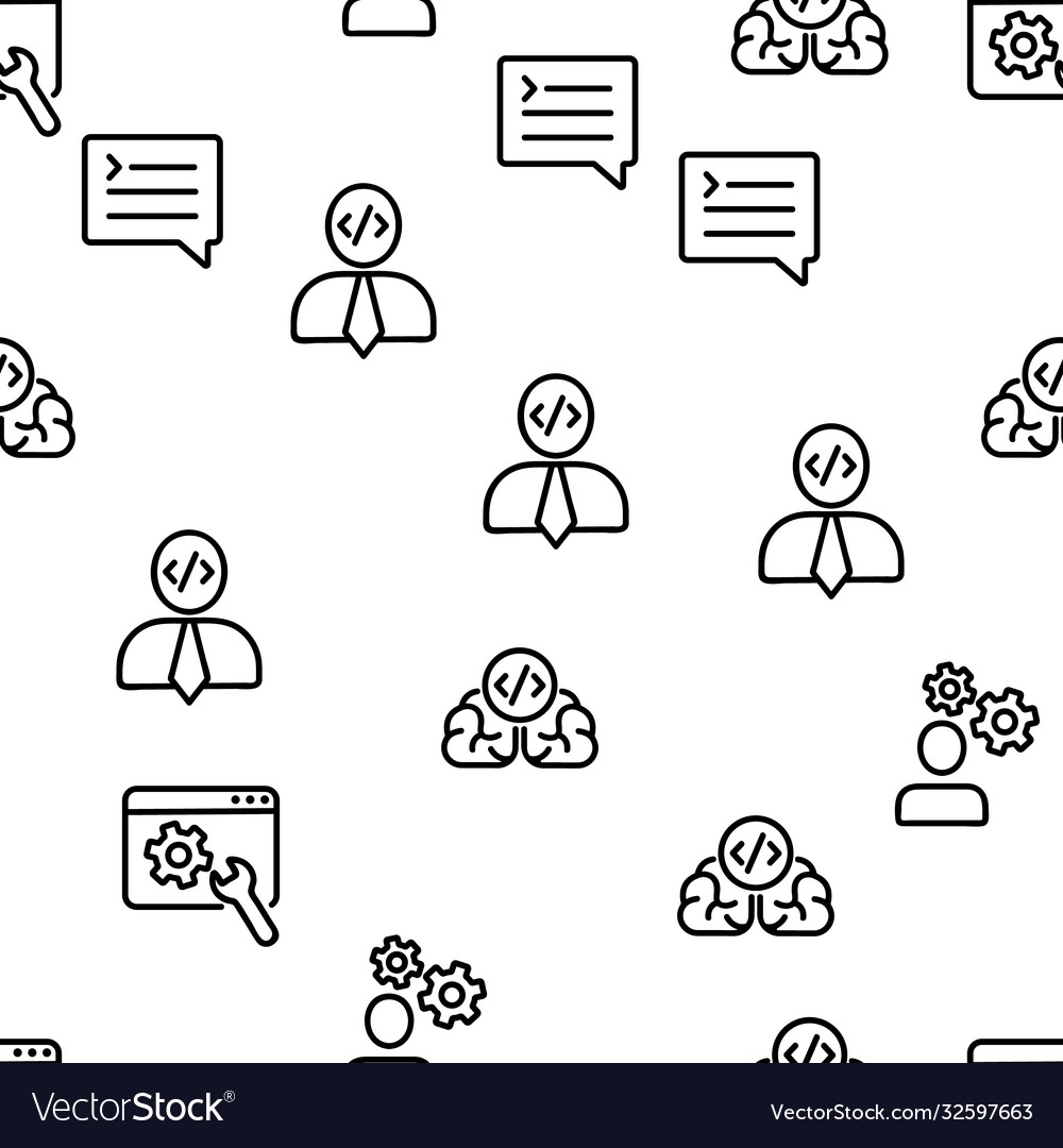 Developer seamless pattern Royalty Free Vector Image
